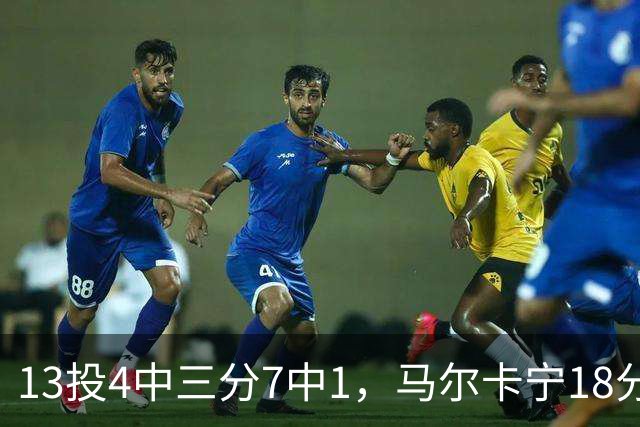 13投4中三分7中1，马尔卡宁18分9板难救爵士